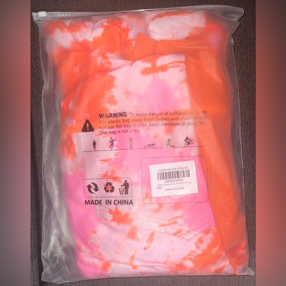 WENTTUO Womens Fleece Zip Up Hoodies Jacket Sweatshirt Tie Dye - NWT - Picture 6 of 7